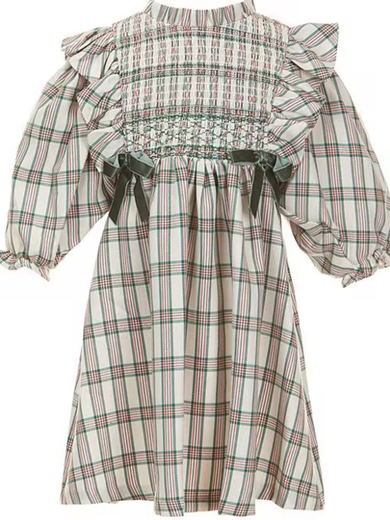 Bonnie Jean Other - Bonnie Jean size 2T Girls White Plaid Smocked Ruffle Dress with Green Bows